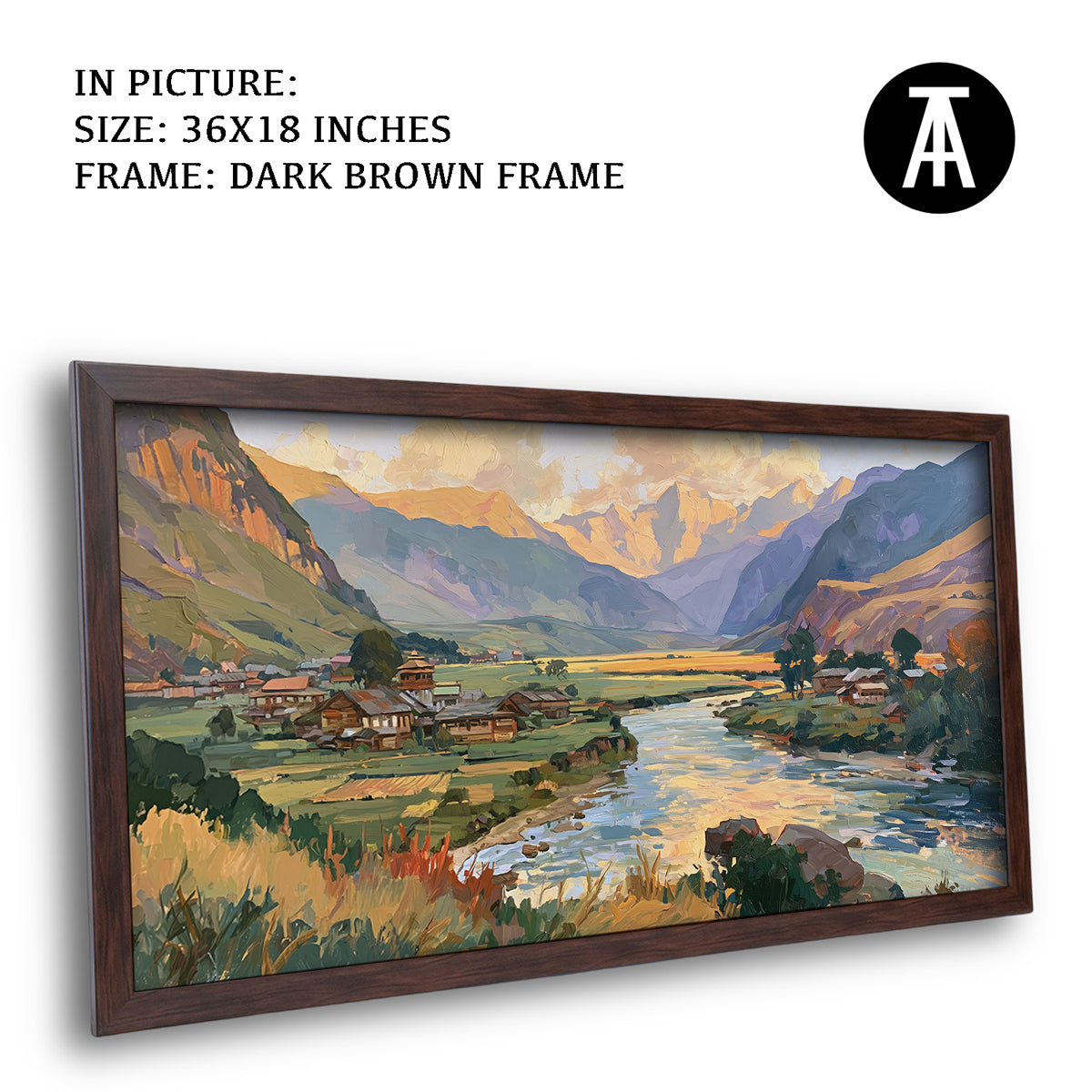 Artwork in Dark Brown Frame