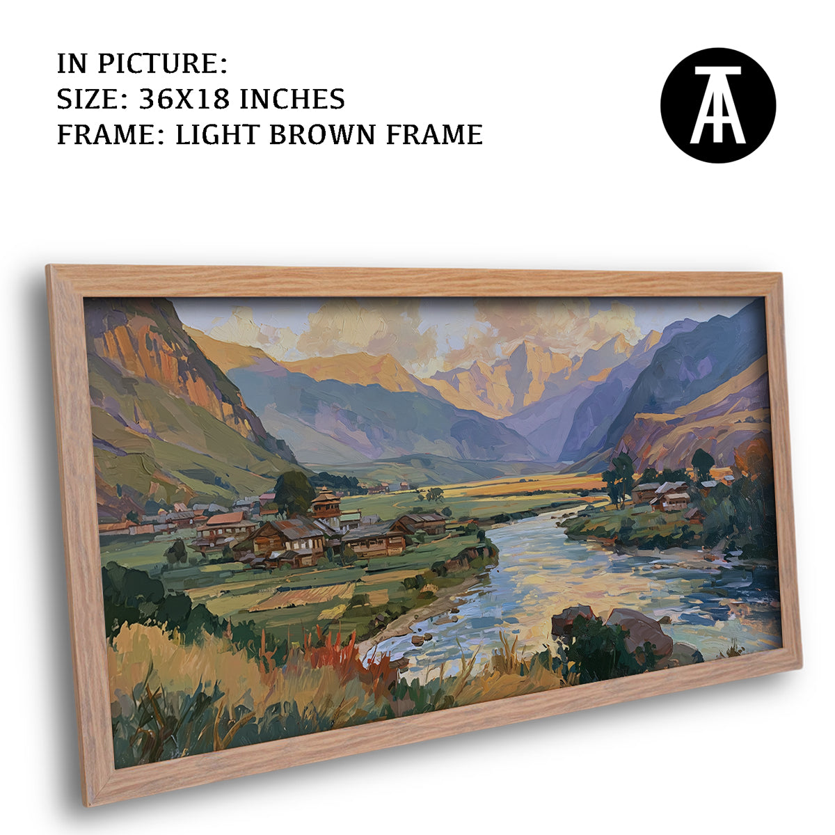 Artwork in Light Brown Frame