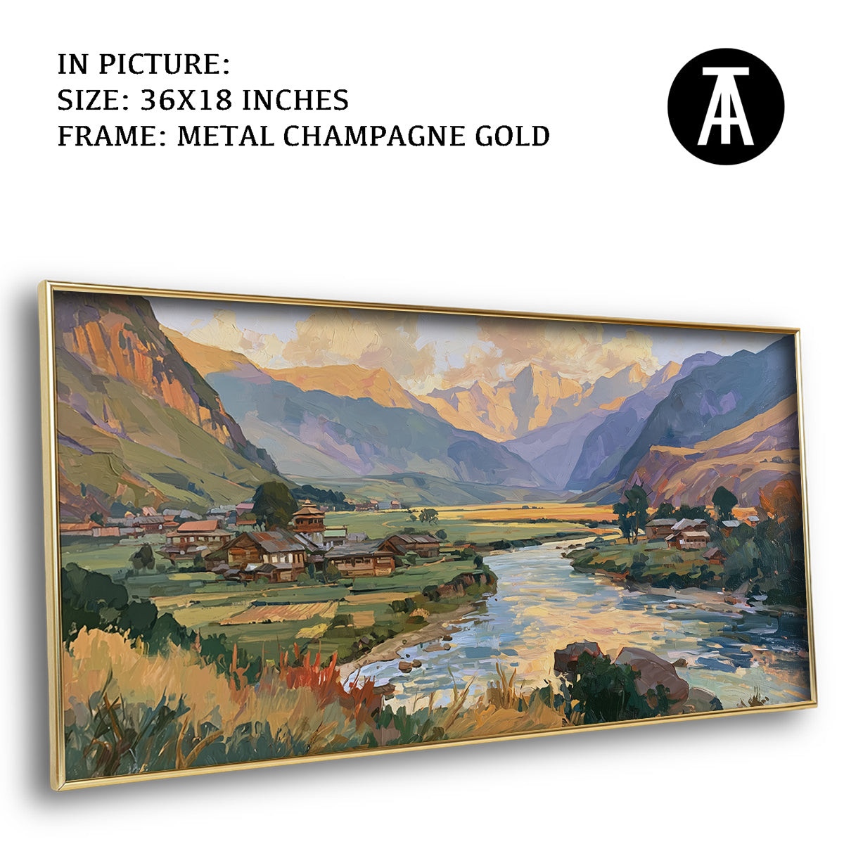 Artwork in Metal Champagne Gold Frame