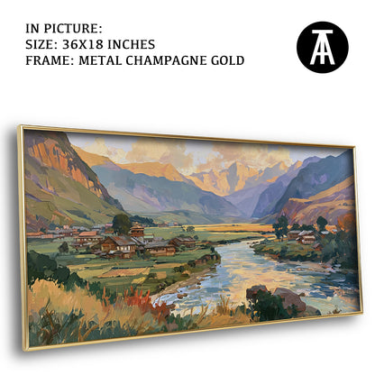 Artwork in Metal Champagne Gold Frame
