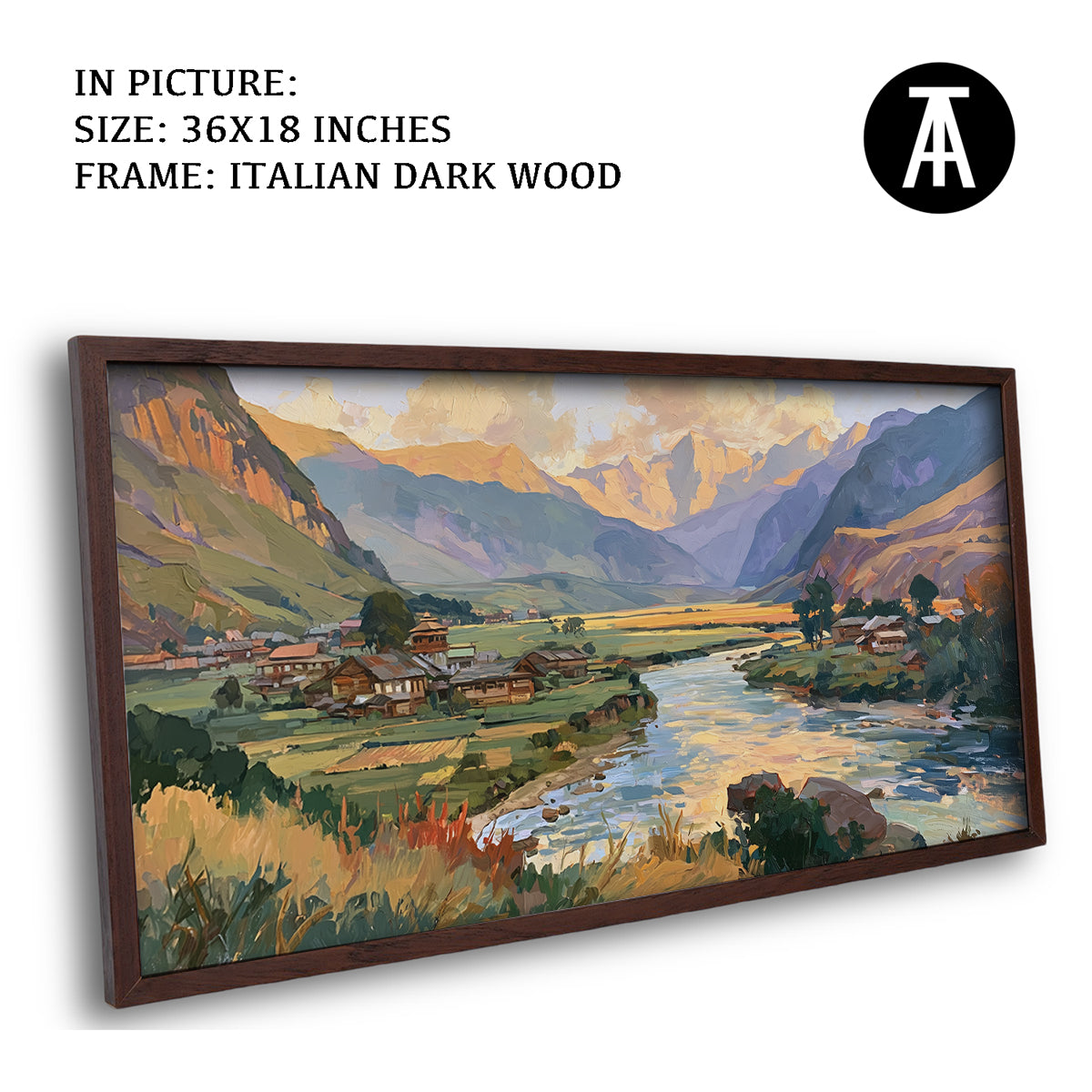 Artwork in Dark Wood Frame