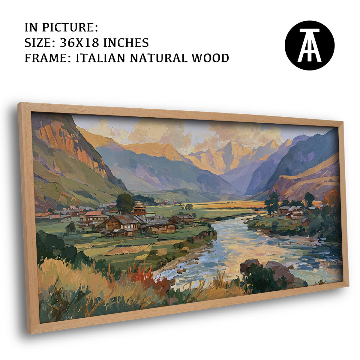 Artwork in Natural Wood Frame