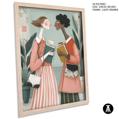 Artwork in Light Brown Frame