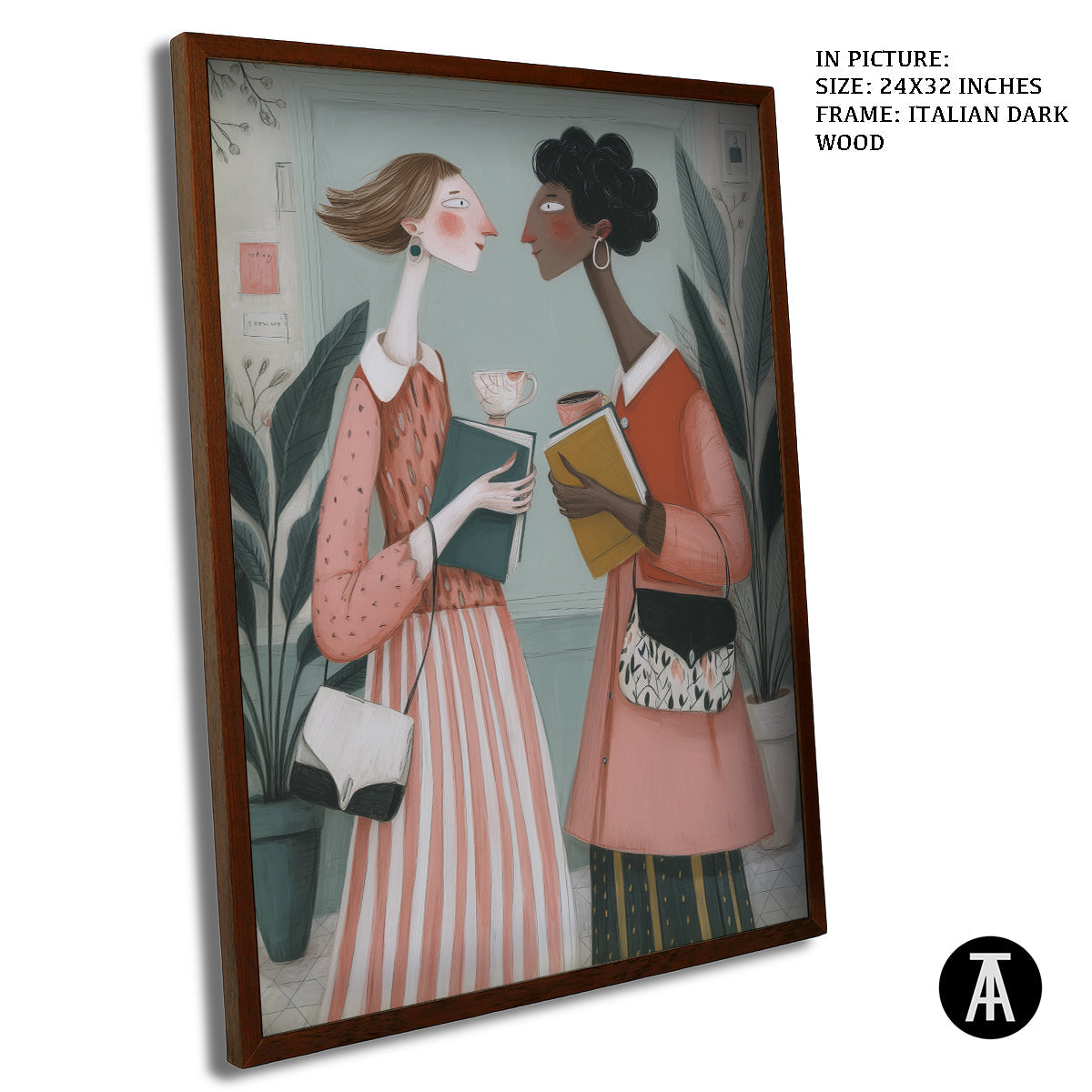 Artwork in Dark Wood Frame