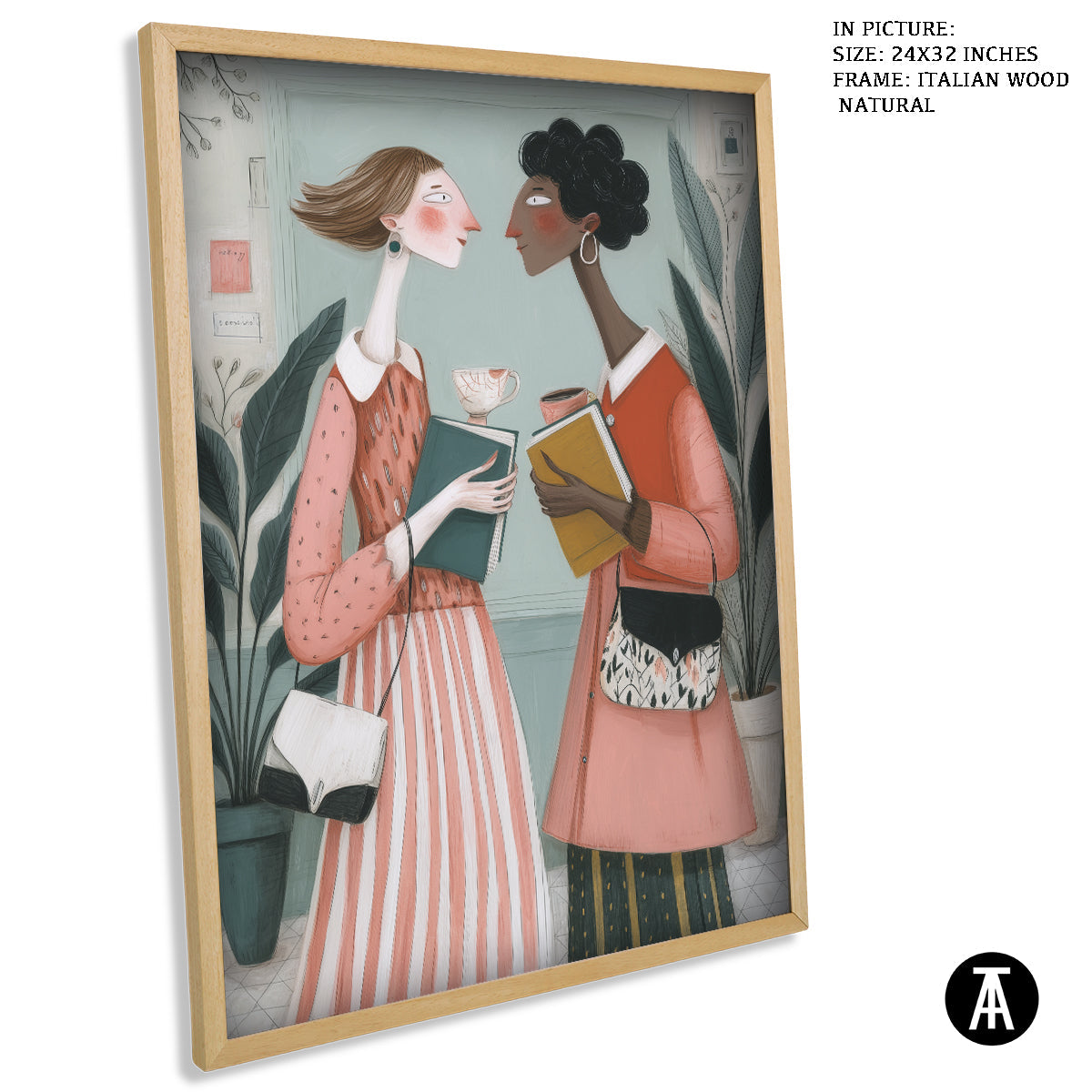 Artwork in Natural Wood Frame