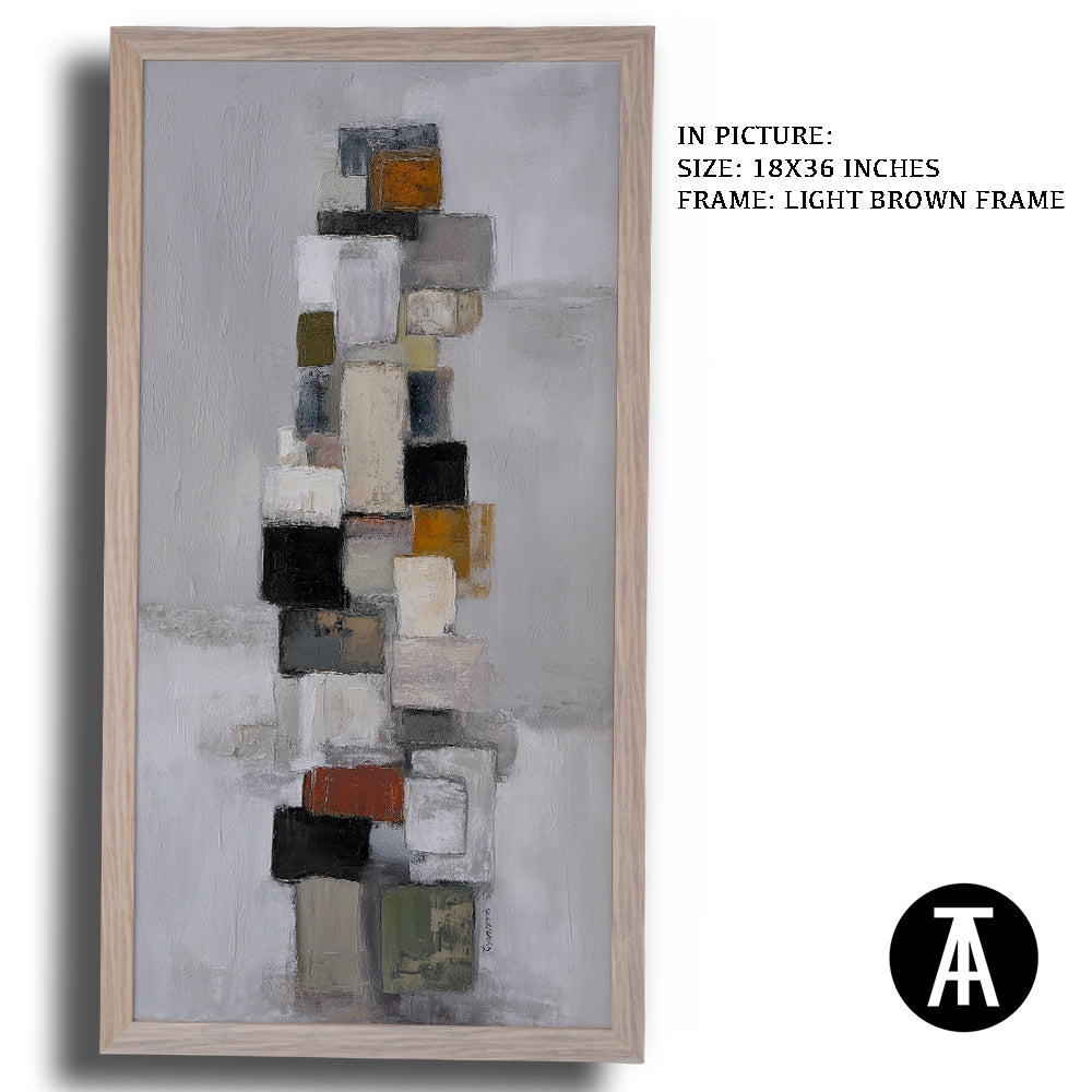 Artwork in Light Brown Frame