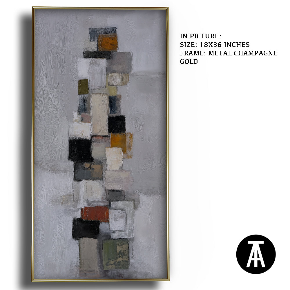 Artwork in Metal Champagne Gold Frame