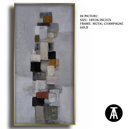 Artwork in Metal Champagne Gold Frame