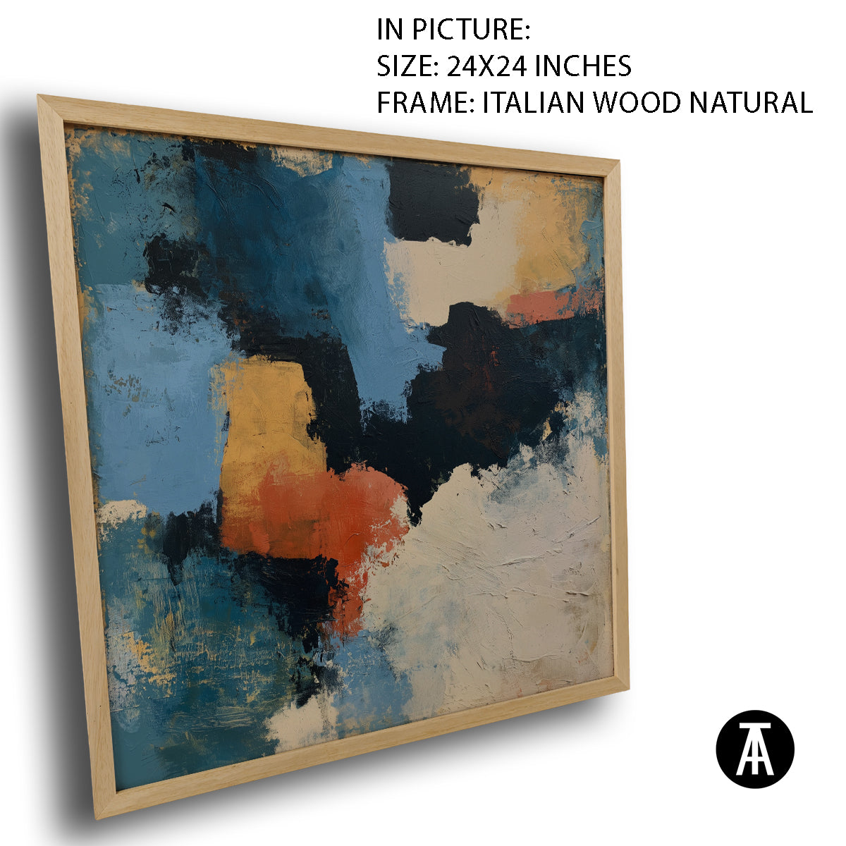 Artwork in Natural Wood Frame