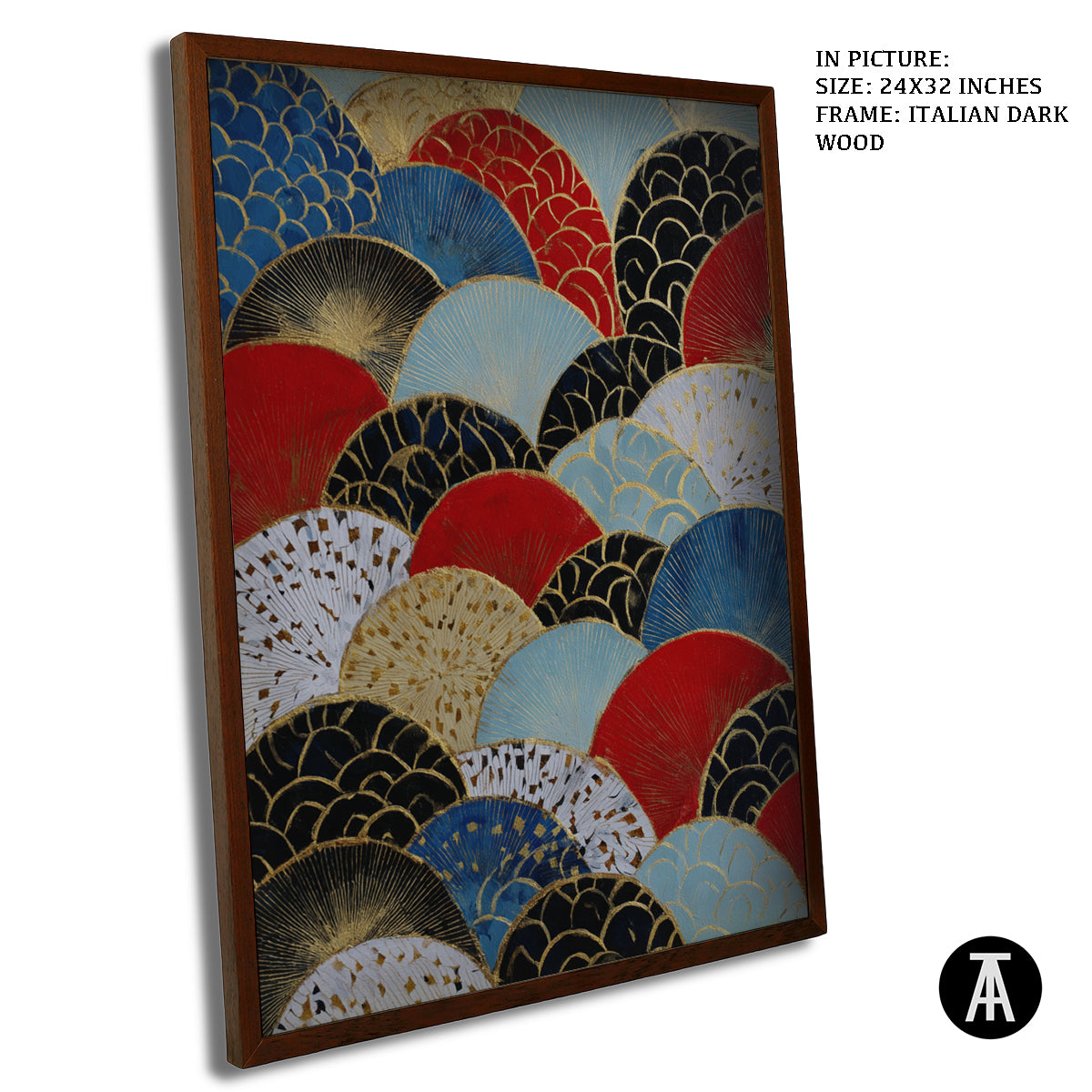 Artwork in Dark Wood Frame