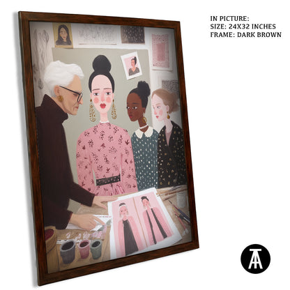 Artwork in Dark Brown Frame