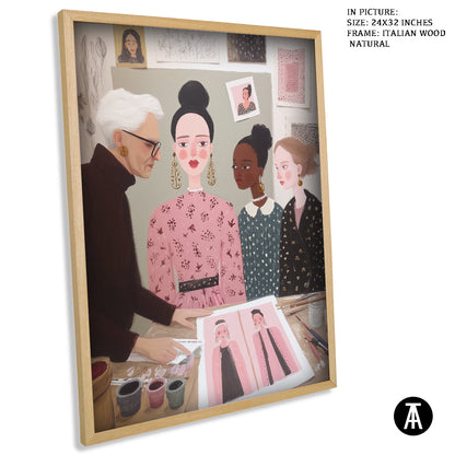 Artwork in Natural Wood Frame