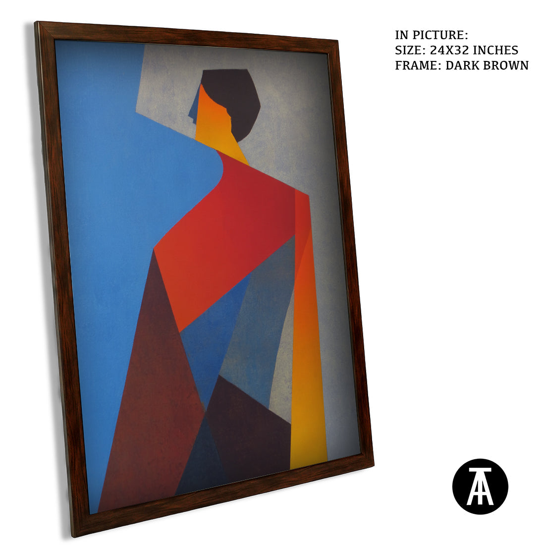 Artwork in Dark Brown Frame