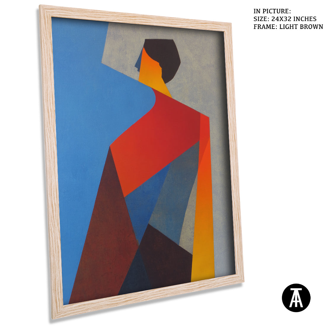 Artwork in Light Brown Frame