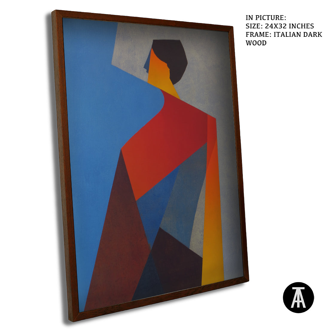 Artwork in Dark Wood Frame
