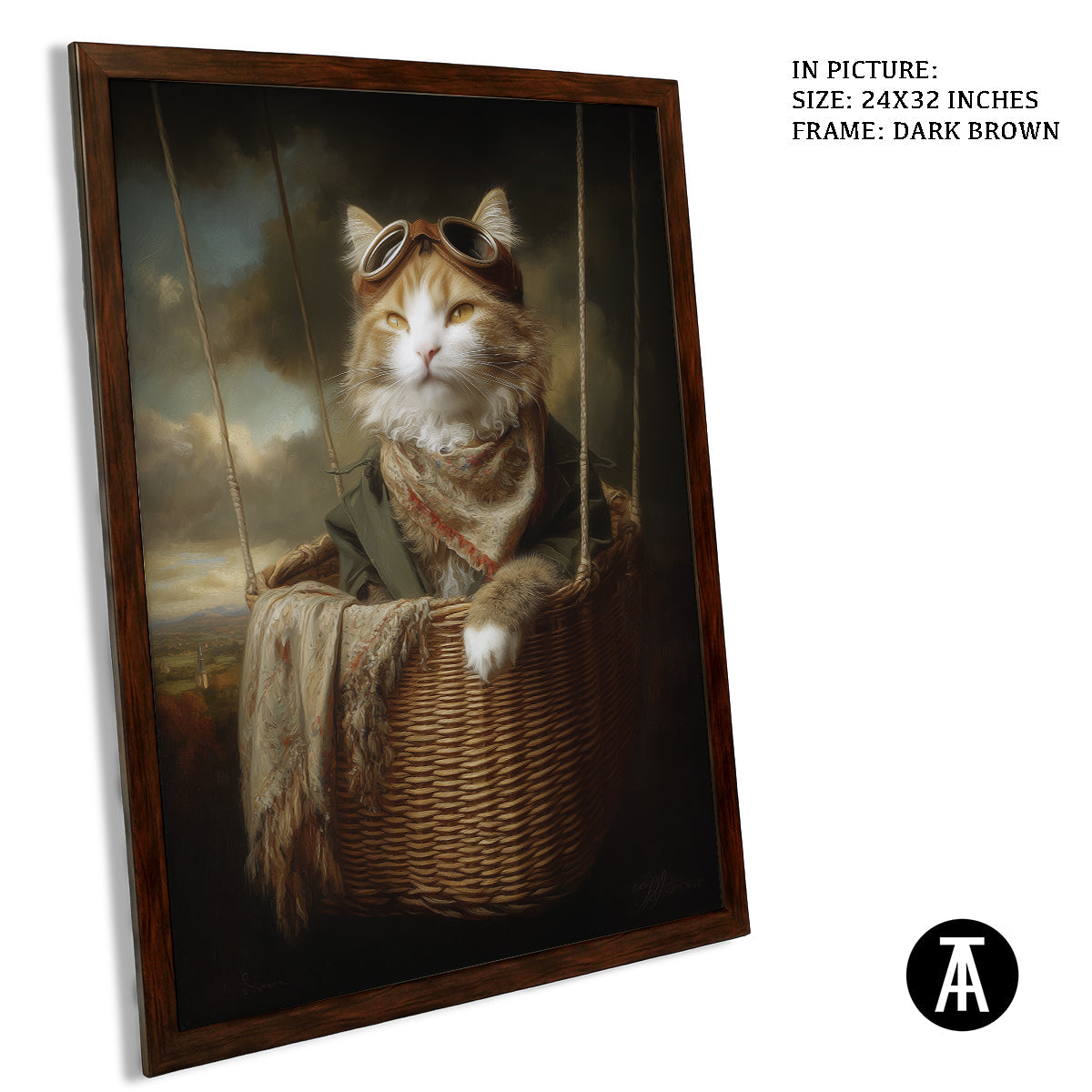 Artwork in Dark Brown Frame