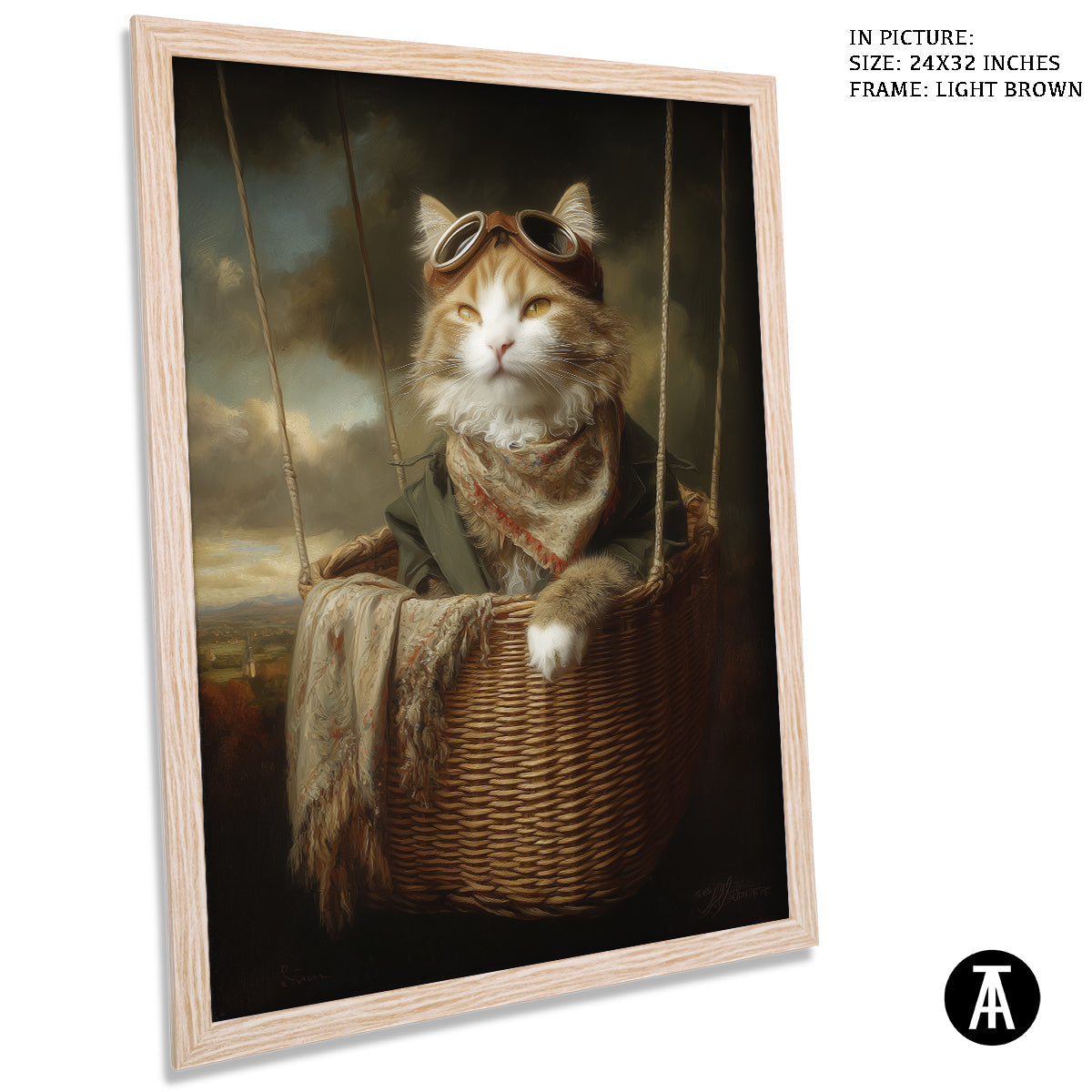 Artwork in Light Brown Frame