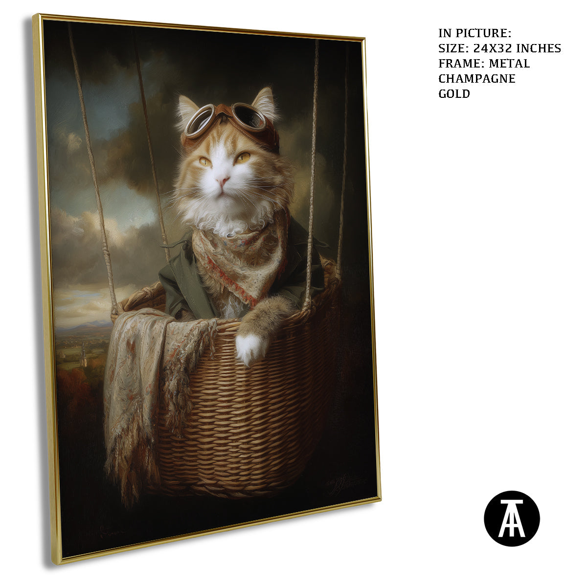 Artwork in Metal Champagne Gold Frame