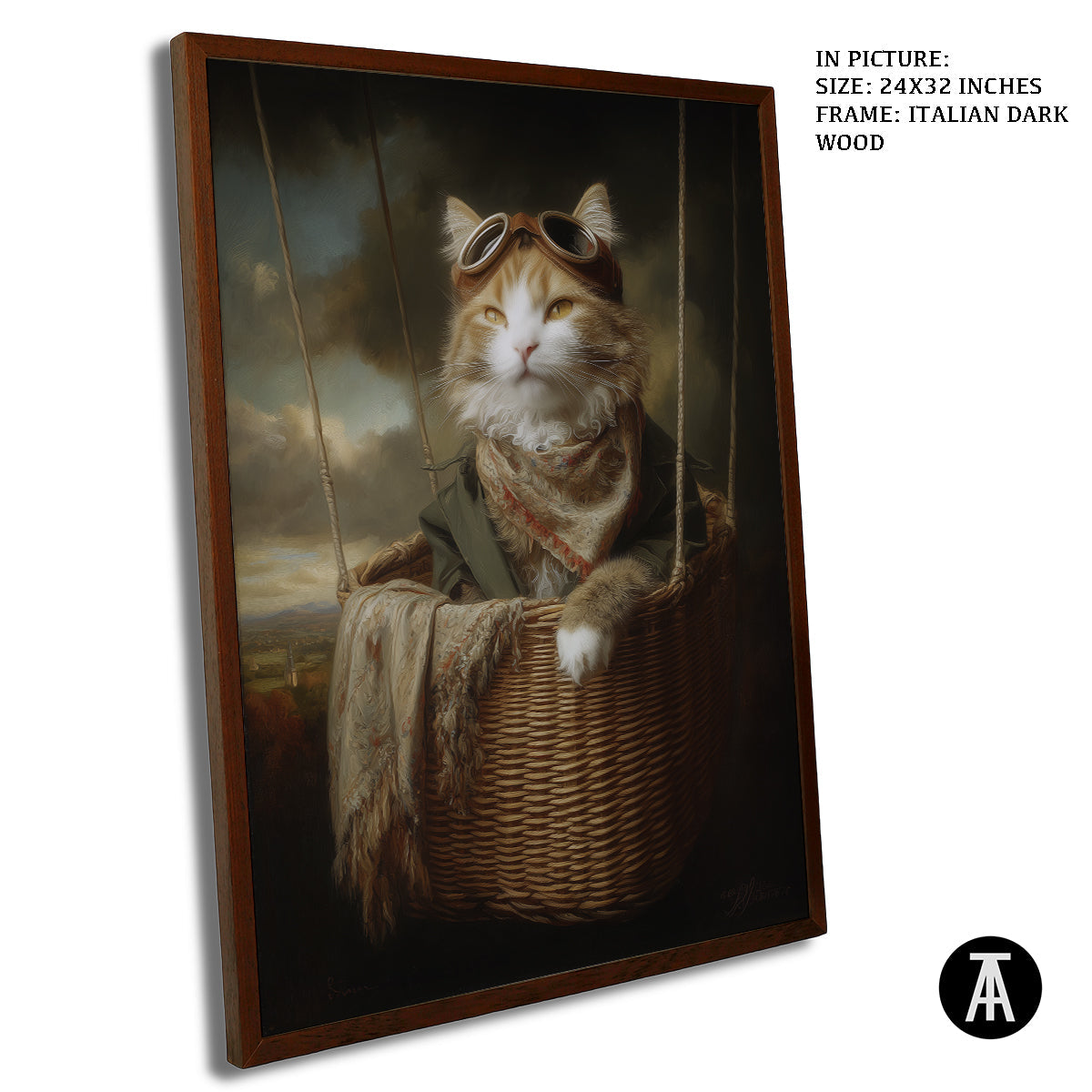 Artwork in Dark Wood Frame