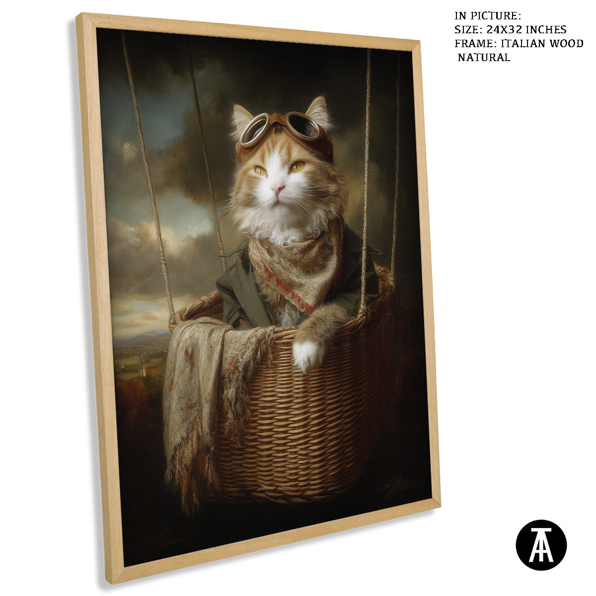 Artwork in Natural Wood Frame