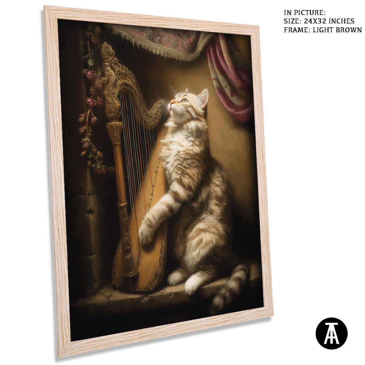 Artwork in Light Brown Frame