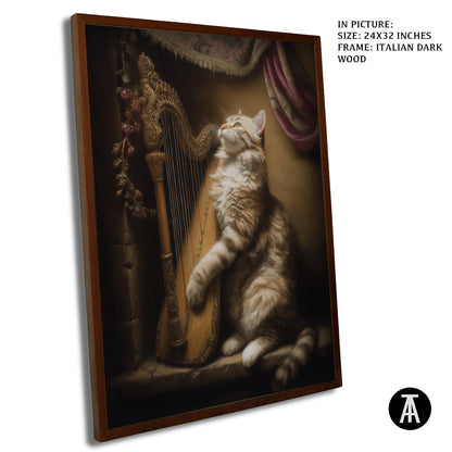 Artwork in Dark Wood Frame