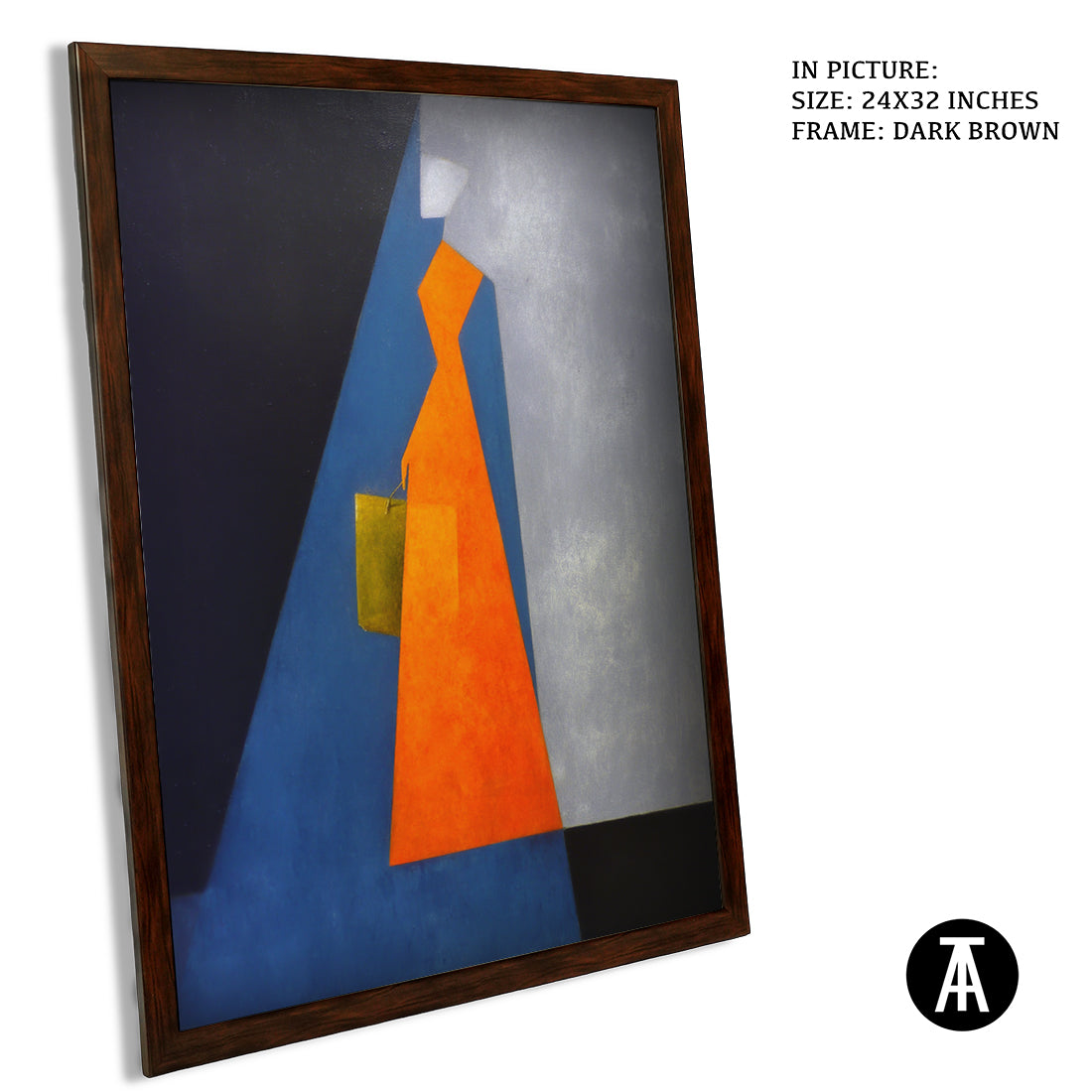 Artwork in Dark Brown Frame