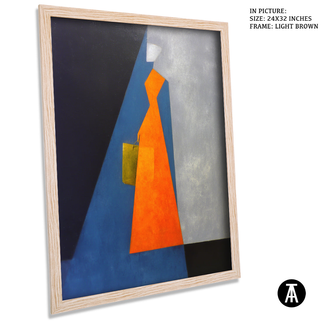 Artwork in Light Brown Frame