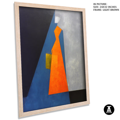 Artwork in Light Brown Frame