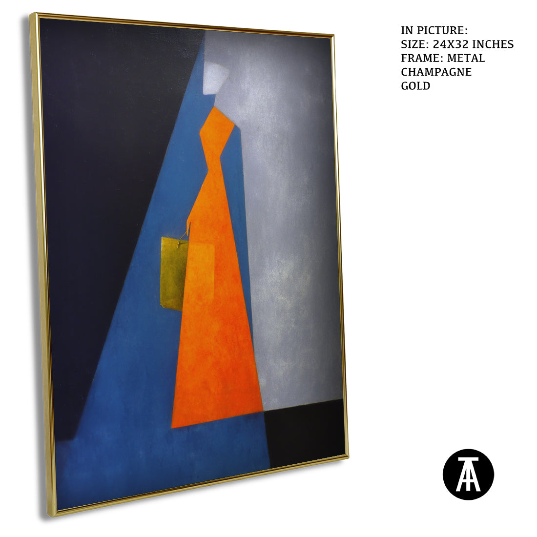 Artwork in Metal Champagne Gold Frame