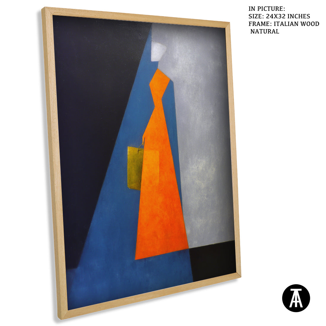 Artwork in Natural Wood Frame