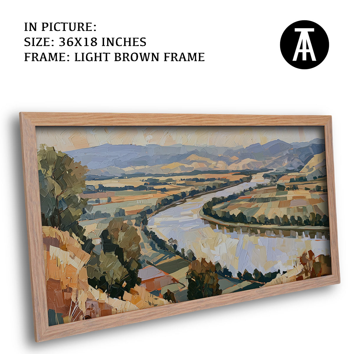 Artwork in Light Brown Frame
