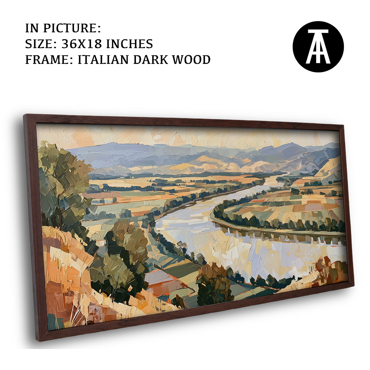 Artwork in Dark Wood Frame