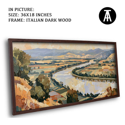 Artwork in Dark Wood Frame