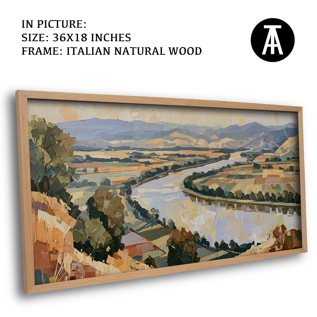Artwork in Natural Wood Frame