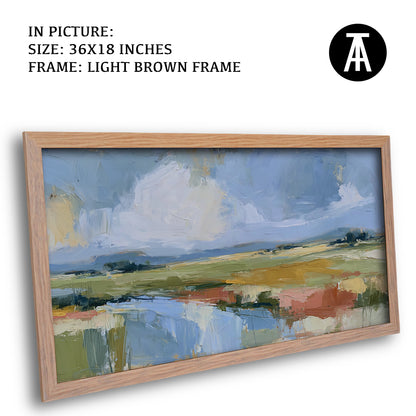 Artwork in Light Brown Frame