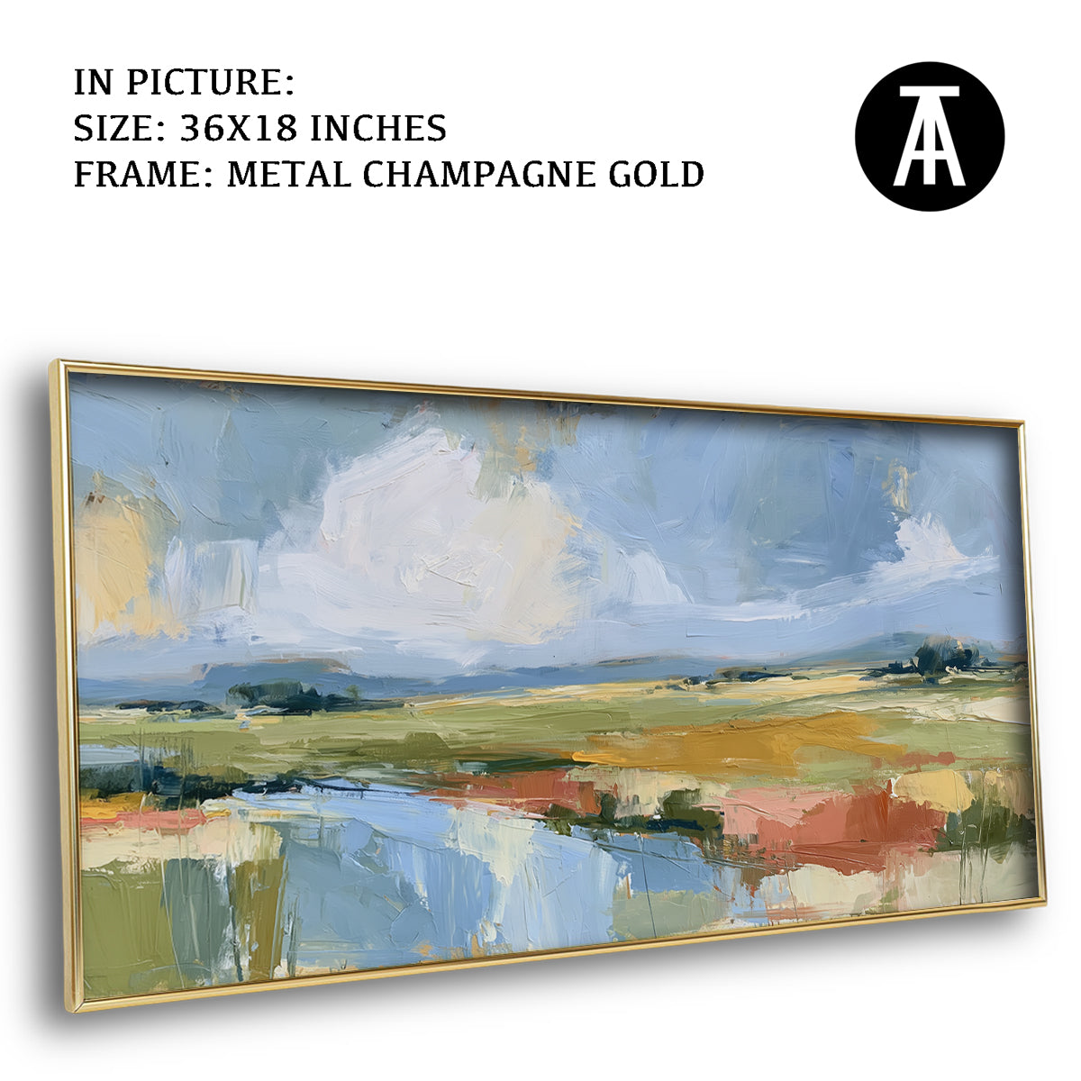 Artwork in Metal Champagne Gold Frame