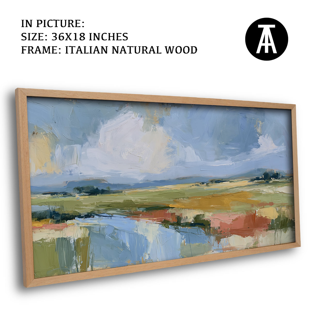 Artwork in Natural Wood Frame