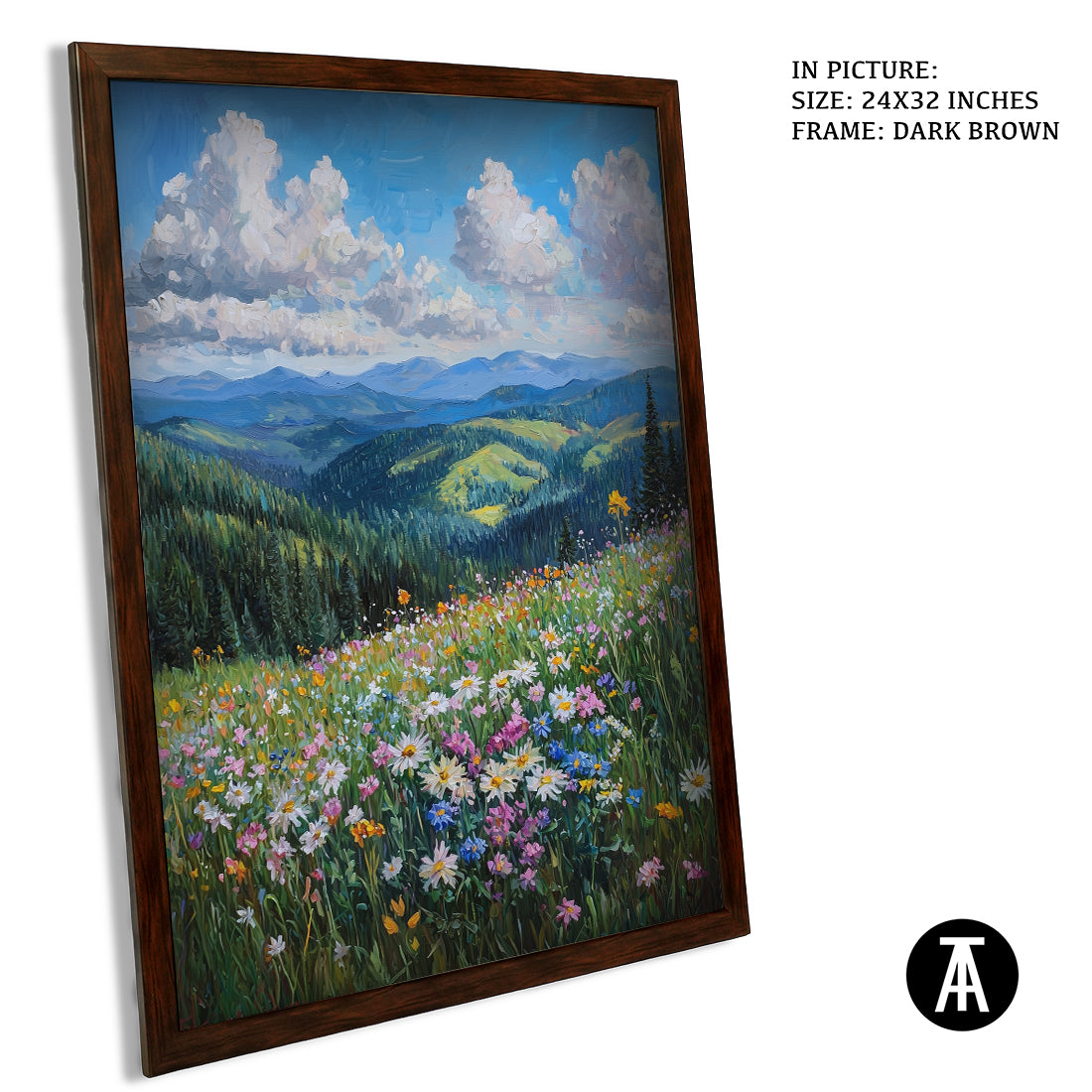 Sample Artwork in Dark Brown Frame