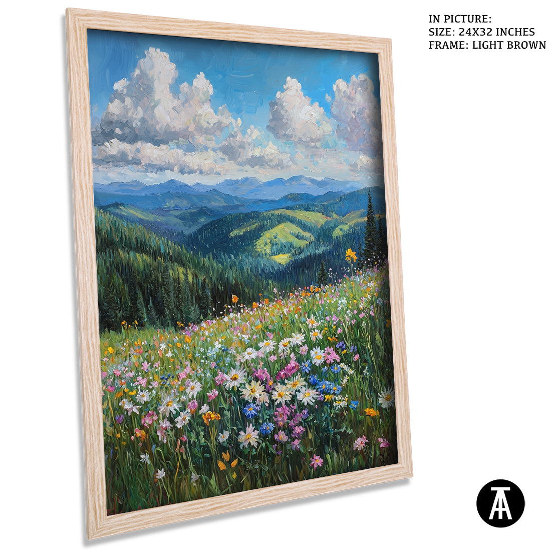 Sample Artwork in Light Brown Frame