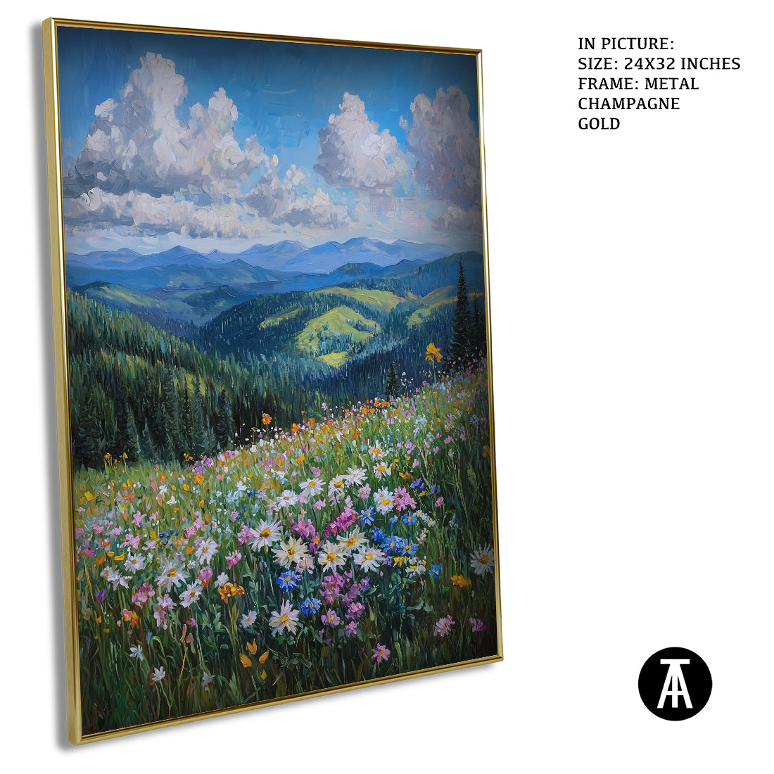 Sample Artwork in Champagne gold Metal Frame