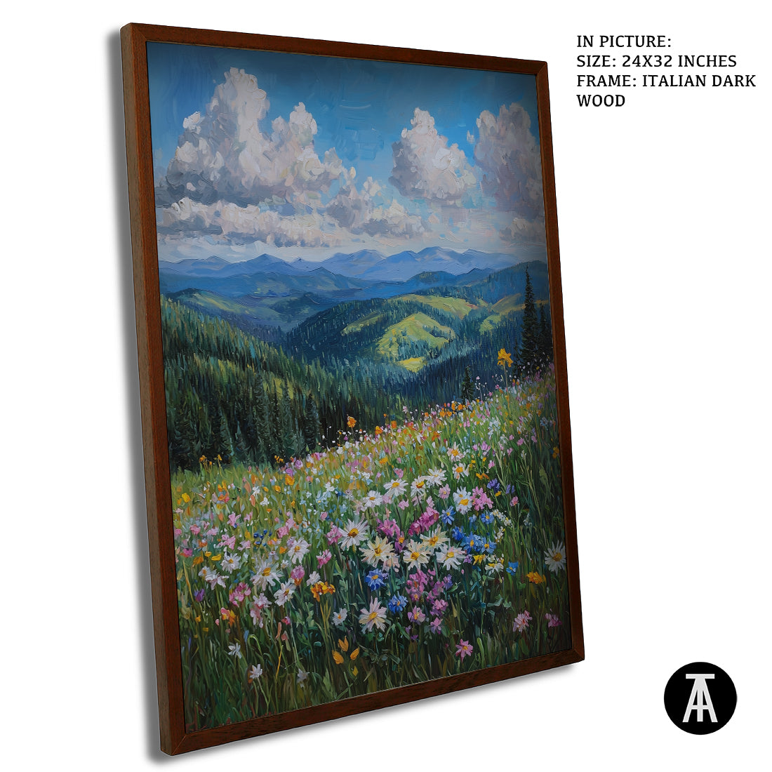 Sample Artwork in Italian Wood Framing Dark