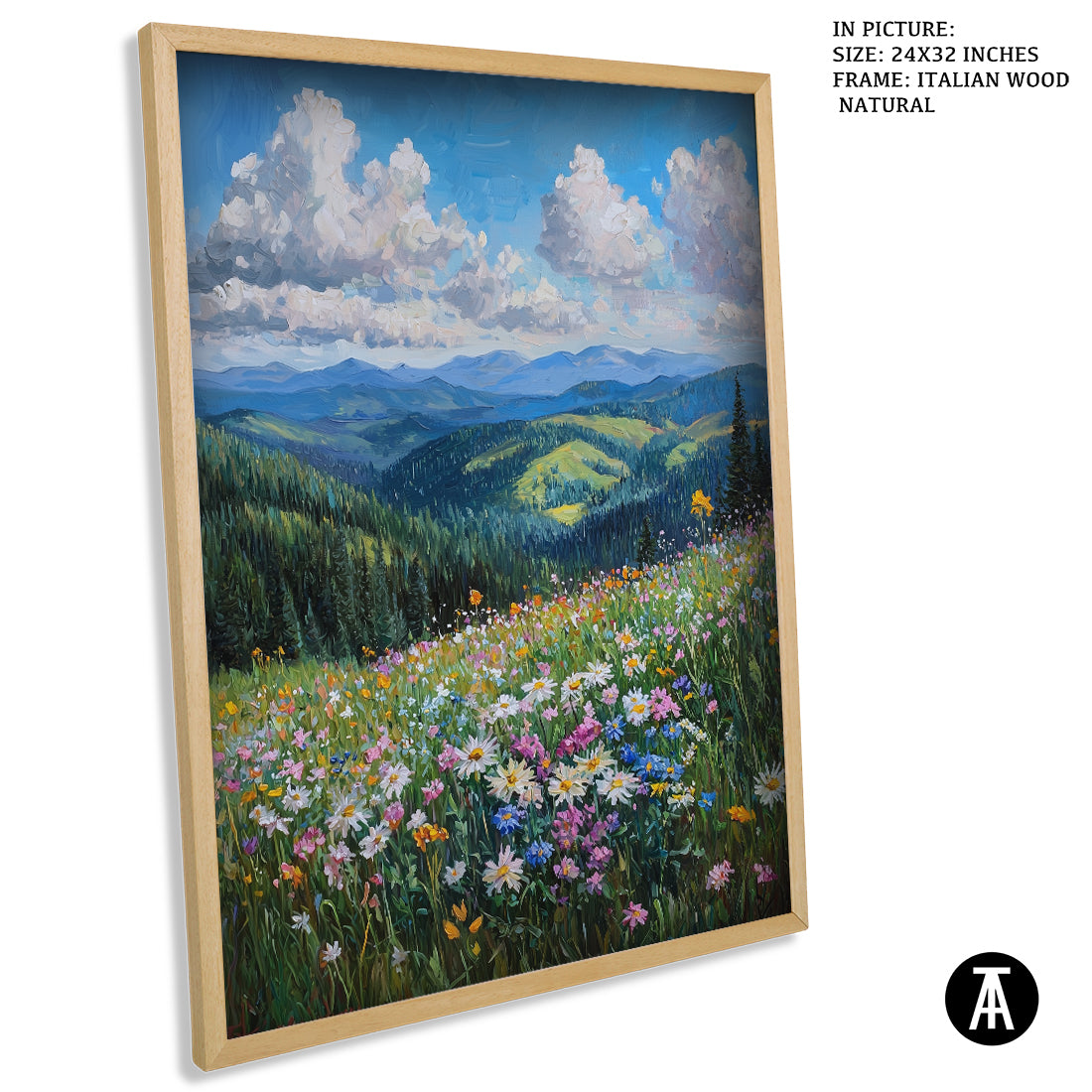 Sample Artwork in Italian Wood Framing Natural