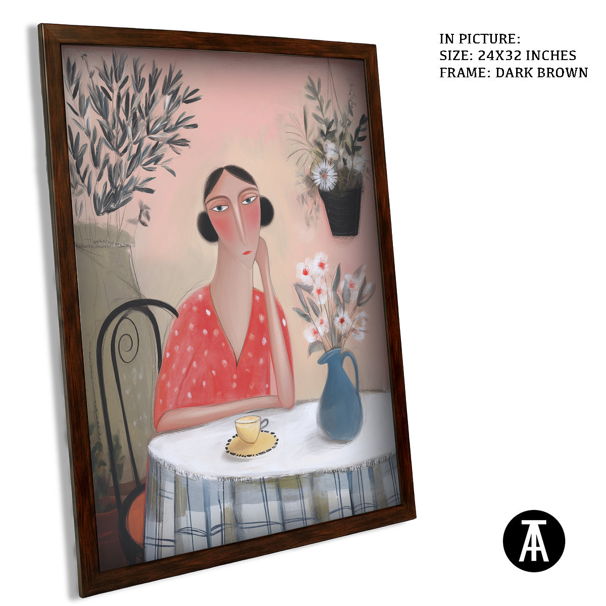 Artwork in Dark Brown Frame