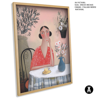 Artwork in Natural Wood Frame