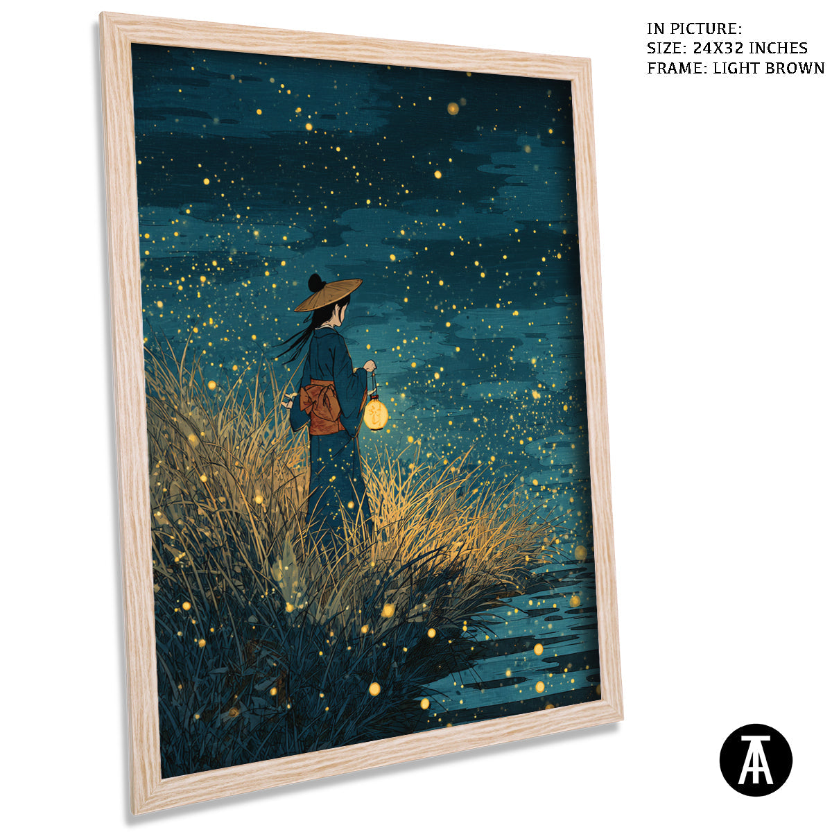 Artwork in Dark Brown Frame