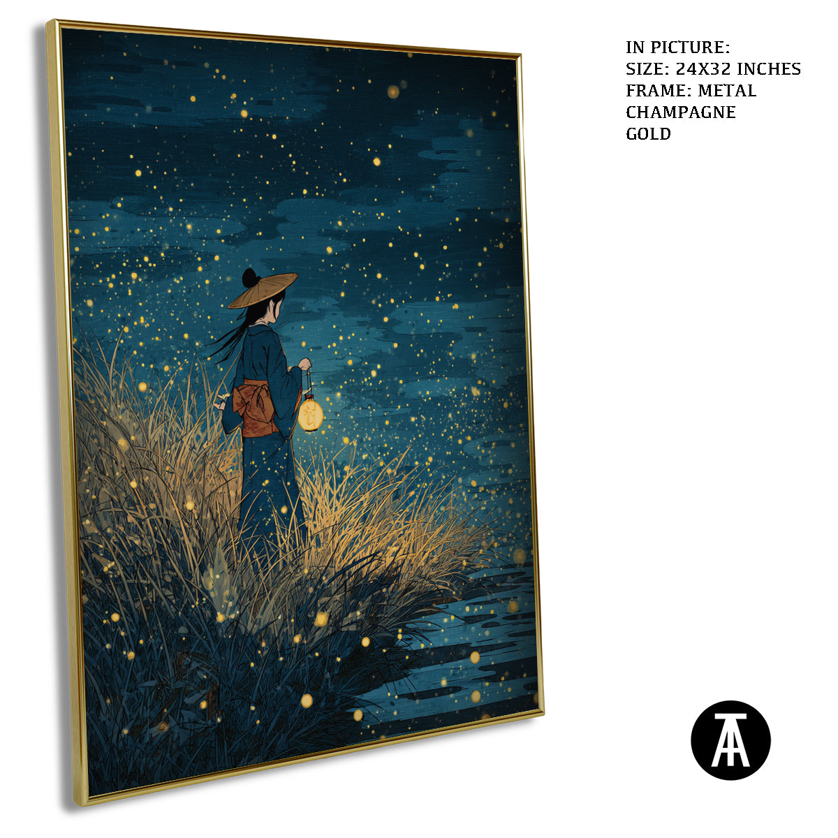 Artwork in Light Brown Frame