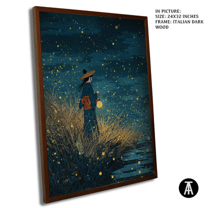 Artwork in Dark Wood Frame