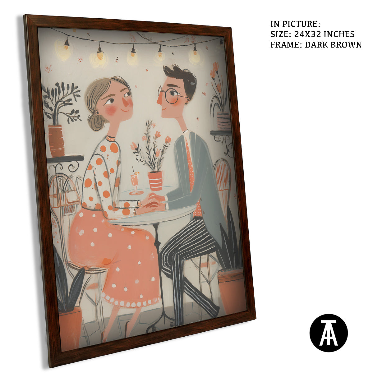 Artwork in Dark Brown Frame