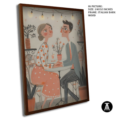 Artwork in Dark Wood Frame